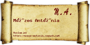 Mózes Antónia névjegykártya
