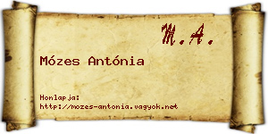 Mózes Antónia névjegykártya